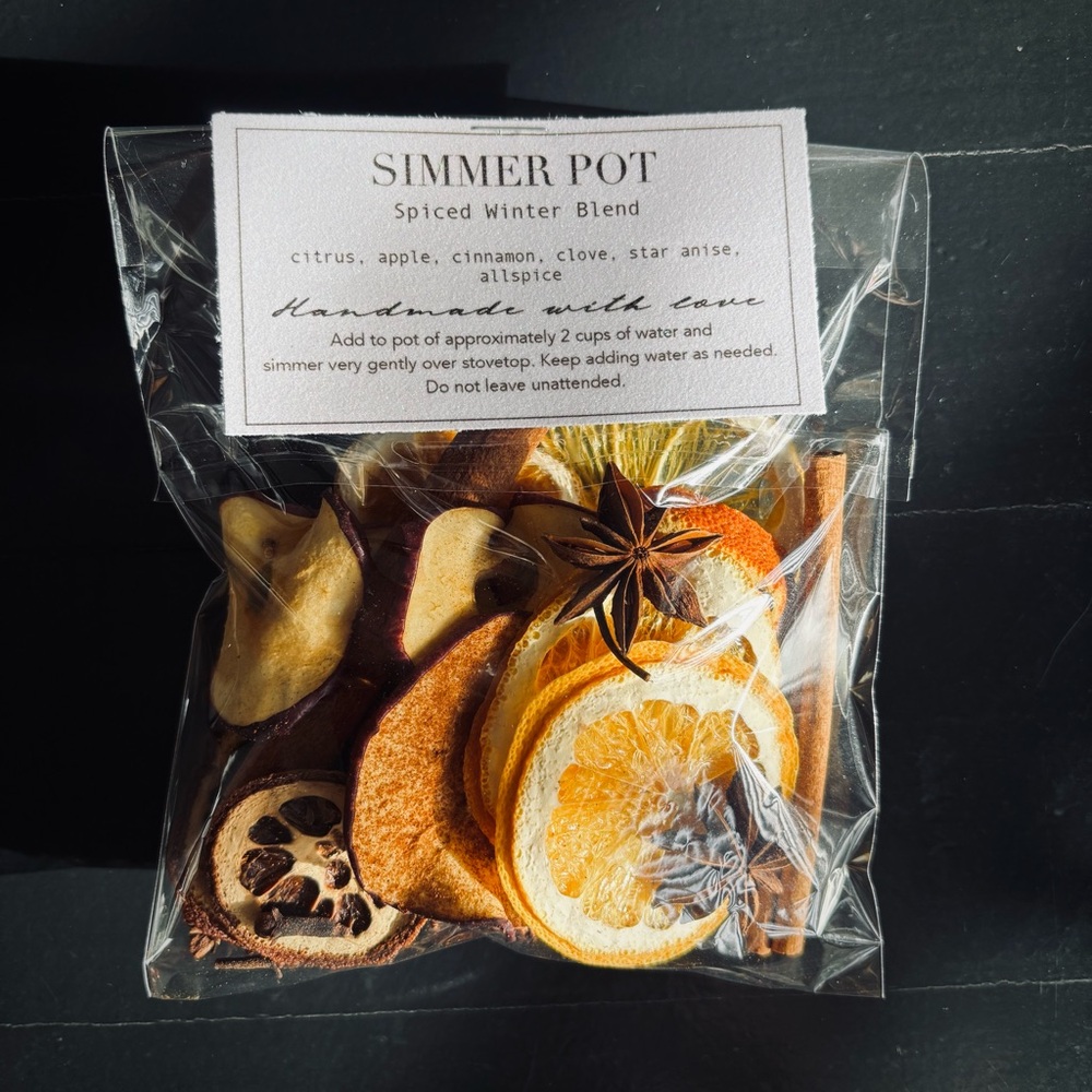Handmade Christmas Holiday Spiced Winter Blend Simmer Pot Kit Packet